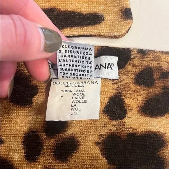Dolce & Gabbana Animal Print Scarf in Brown and Black